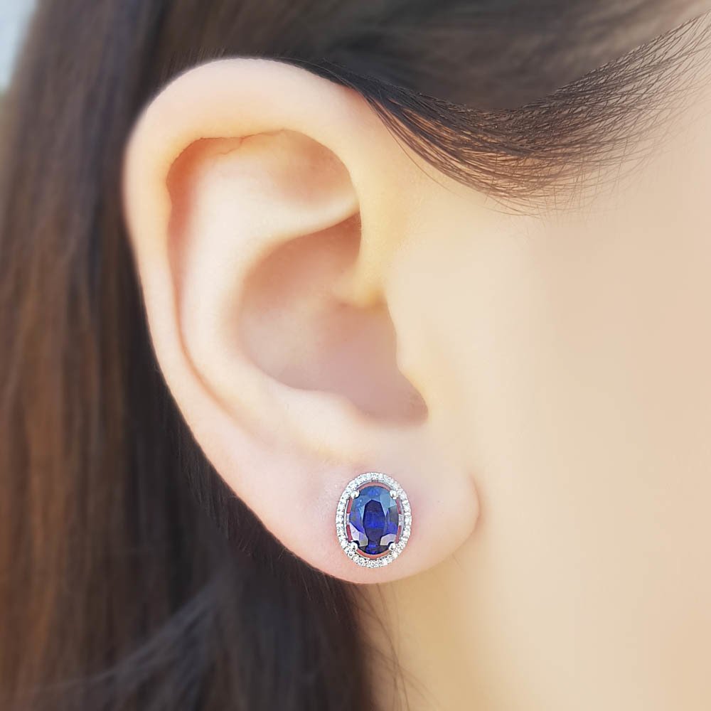 Обеци с Диаманти и Сапфири 2.09 карата